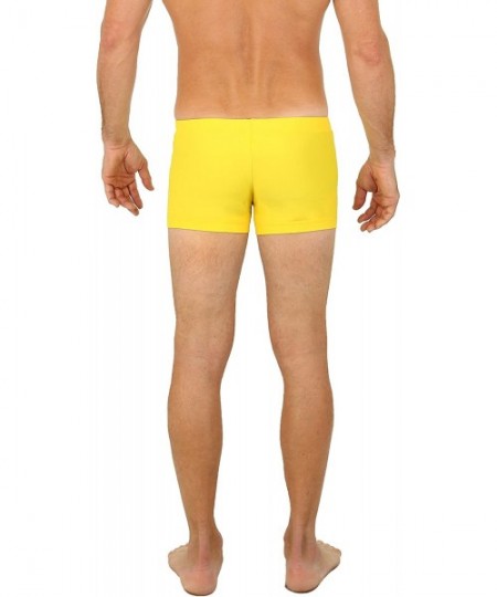 Briefs Men's Swimwear Briefs Briefs Bike-wear - Yellow - CI1211Z3EWP