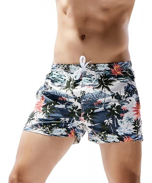 Trunks Fashion Camo 7 Inch Inseam Drawstring Athletic Shorts Outdoor Swim Beach Trunk Gym Camouflage Workout Pants - Multicol...