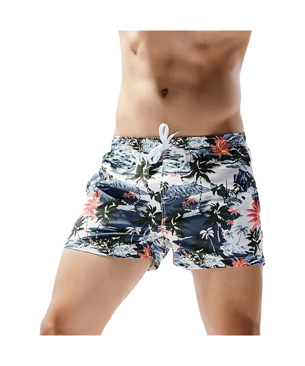 Trunks Fashion Camo 7 Inch Inseam Drawstring Athletic Shorts Outdoor Swim Beach Trunk Gym Camouflage Workout Pants - Multicol...