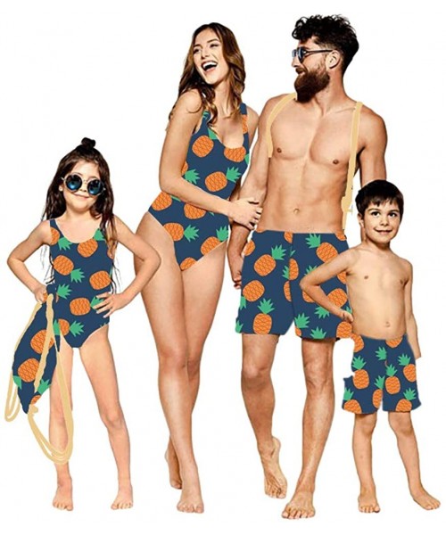 Sets Family Matching Swimwear One Piece Monokini Pineapple Printed Fashion Bathing Suit - Pineapple-2 - CD18S6O6QRG