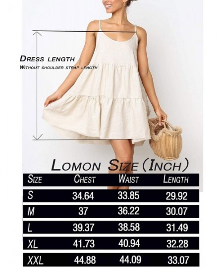 Cover-Ups Spaghetti Strap Dress for Women Pleated Swing Dress Backless Casual Mini Dress - By-baby Yellow - C619083W75M