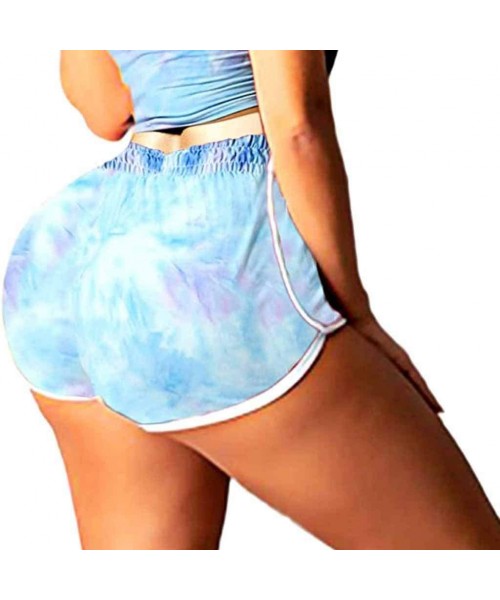 Cover-Ups Women Basic Slip Shorts Compression Workout Leggings Yoga Shorts Capris - 008 Light Blue - CJ190OZKM8T