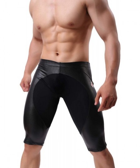 Board Shorts Men's Fashion Breathable Mesh Elastic Training Shorts Swim Trunks Beach Pants 2240 - 2242 Black - C718H6I6RSR