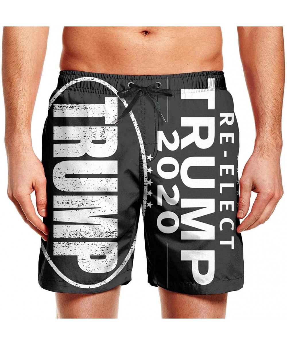 Board Shorts Trump-2020-Re-Elect-Donald-Trump-Flowy- Mens's Swimming Trunks Quick Dry Slim Fit Jogger Shorts - Trump 2020 Whi...