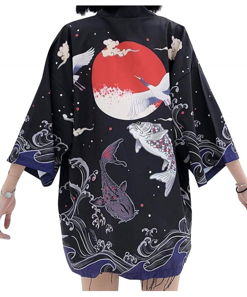 Cover-Ups Women's Summer Loose fit Beach Japanese Kimono Cover up OneSize US S-XL - Style 65 - CG19DSZ2Z3U