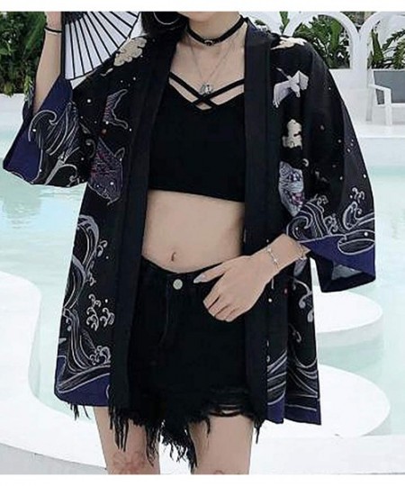 Cover-Ups Women's Summer Loose fit Beach Japanese Kimono Cover up OneSize US S-XL - Style 65 - CG19DSZ2Z3U