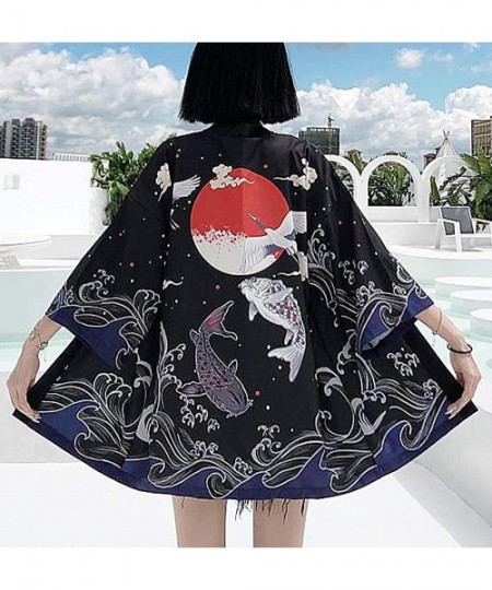 Cover-Ups Women's Summer Loose fit Beach Japanese Kimono Cover up OneSize US S-XL - Style 65 - CG19DSZ2Z3U