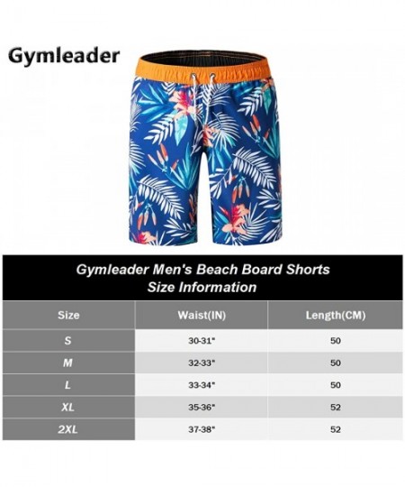 Board Shorts Men's Swim Trunks Quick Dry Shorts with Mesh Lining Athletic Gym Running Shorts for Men Hawaiian Boardshorts - C...