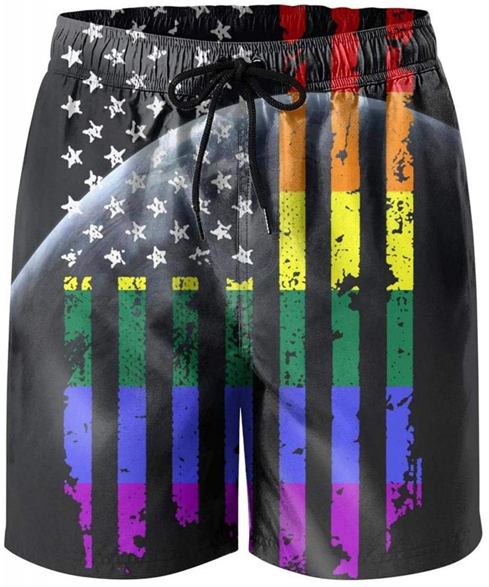 Board Shorts Holiday Leisure Essential- Mens Unique Swim Trunk-Gay-Homosexual-Lesbian-Rainbow-Lips-Pride- Cool Sports Shorts ...