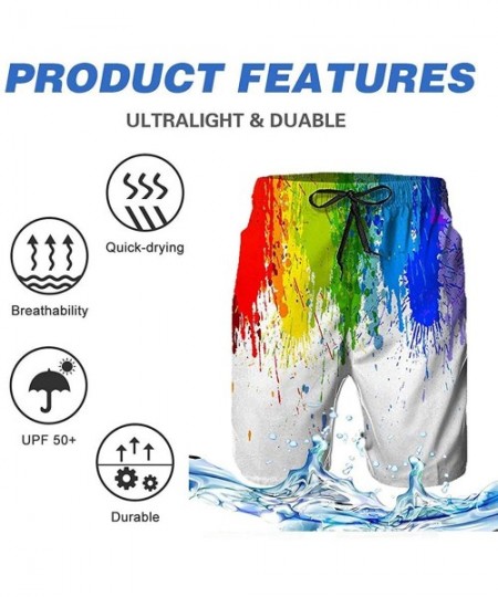 Board Shorts Mens Swim Trunks Quick Dry Beach Shorts Drawstring Waist Surf Shorts (Jellyfish Under The Ocean Sea Blue) - Japa...