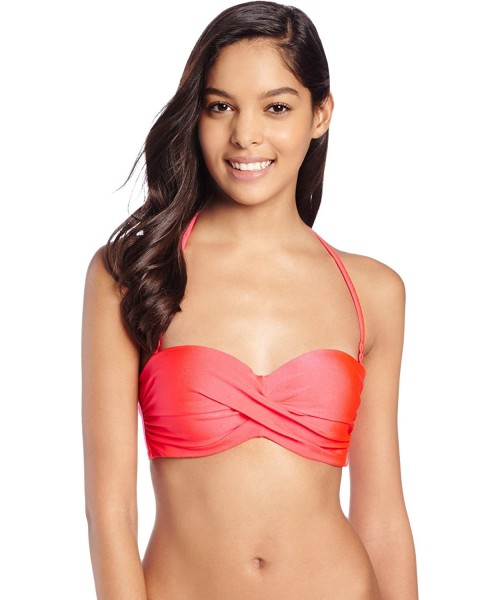 Tops Women's Cosita Buena Cutting Edge Underwire Push Up Bandeau - Red - CZ11GOIFCKR