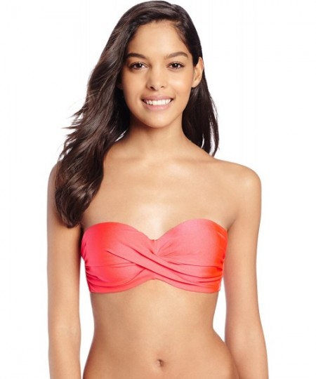 Tops Women's Cosita Buena Cutting Edge Underwire Push Up Bandeau - Red - CZ11GOIFCKR