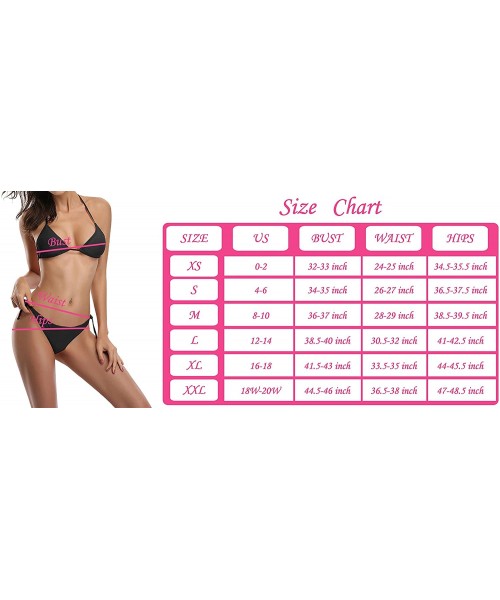 Racing Stylish Black Houndstooth Tie Side Bottom Triangle Bathing Swimsuit Bikini 2 Piece Sets for Women Girls - C218DAYNHT3