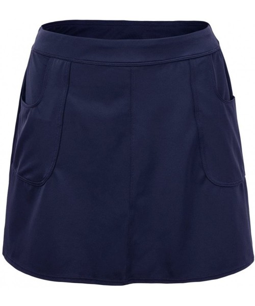 Bottoms Women's UPF 50+ Athletic Skirted Bikini Bottom Swim Bottom Skort Tankinis Swimdress - Navy - CU182DOU6M8