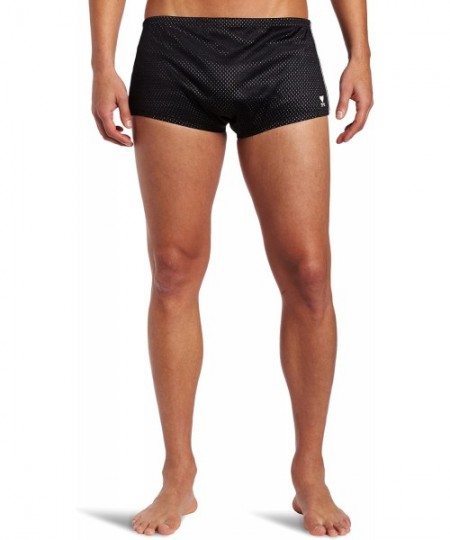 Racing Sport Men's Poly Mesh Trainer Swim Suit - Black - C4111I40GMB