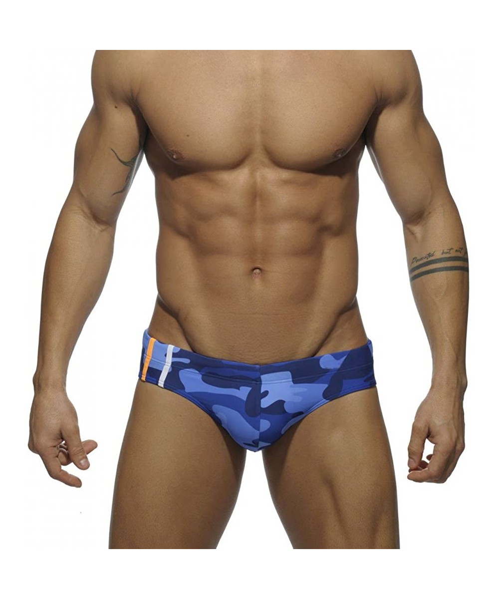 Briefs Mens Swimwear Briefs Camo Bikini Camouflage Swim Board Trunks Beach Shorts - 56 Blue - CQ18KK0I42X