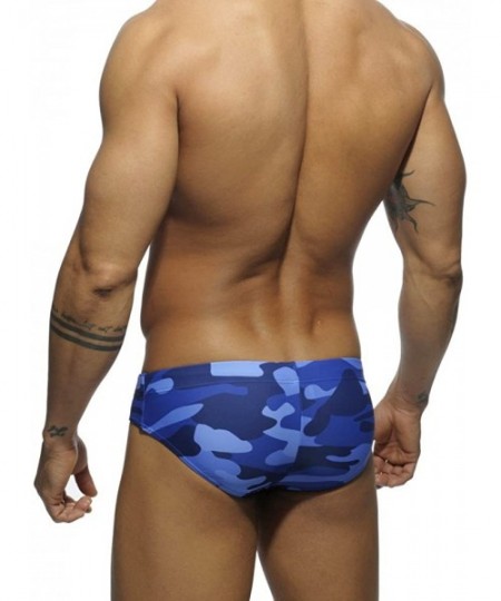 Briefs Mens Swimwear Briefs Camo Bikini Camouflage Swim Board Trunks Beach Shorts - 56 Blue - CQ18KK0I42X