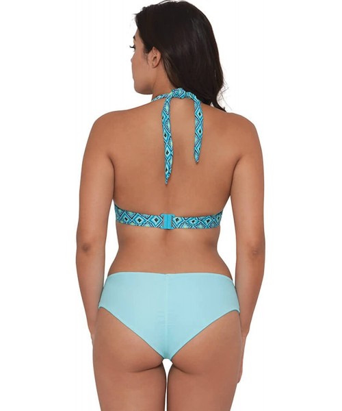 Tankinis Women's Peachy Pairs Reversible Bikini Bottom - Indigo/Aqua - C912N0I1AWA