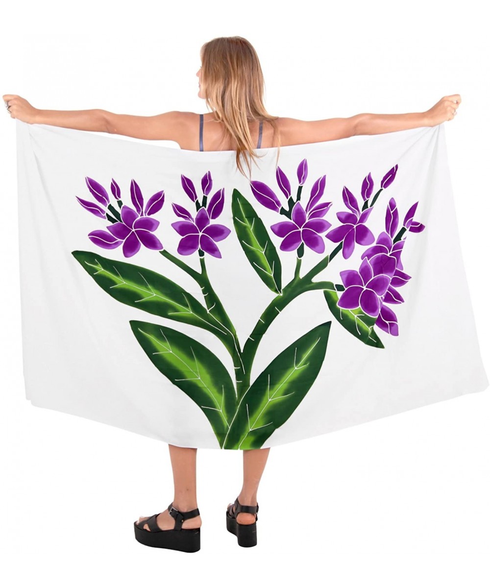 Cover-Ups Women's Boho Sarong Bikini Cover Ups Beach Wrap Towel Skirt Hand Paint - Autumn Purple_o638 - C5129WXBS35