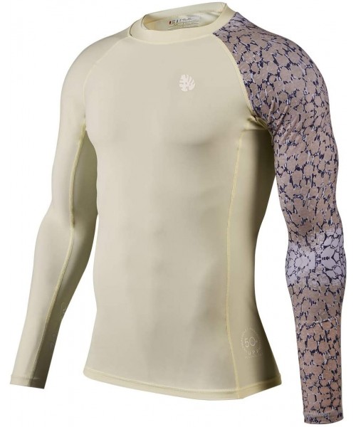 Rash Guards Men's Splice UV Sun Protection UPF 50+ Skins Rash Guard Long Sleeves - Soil - CT18M97TQ7X