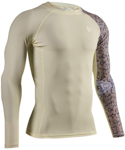 Rash Guards Men's Splice UV Sun Protection UPF 50+ Skins Rash Guard Long Sleeves - Soil - CT18M97TQ7X