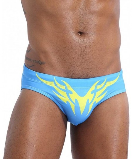 Tankinis Mens Sexy Swim Briefs Square Leg Swimsuit Swimwear with Pad - Skyblue - C6194UMKQ8I