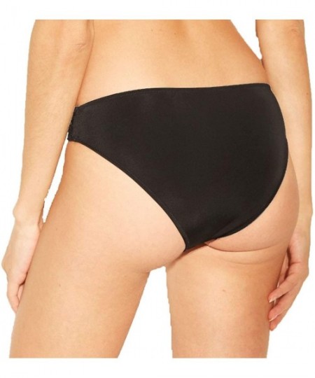 Bottoms Women's Sun Coast Strappy Cheeky Bikini Bottom - Black - CT195LYQZ0M