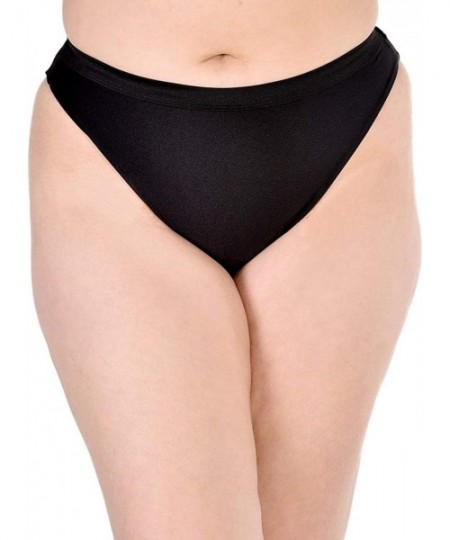 Tankinis Women's High Cut High Waisted Booty Shorts Bottoms - Malibu Bb - Black - CI18MD6MN5T