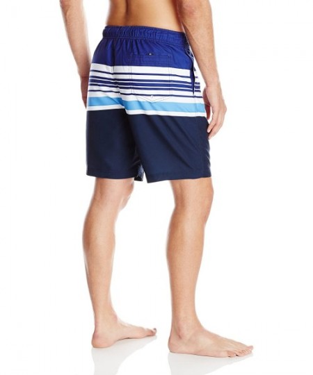 Trunks Men's Multi Stripe Swim Trunk - Passage Navy - CF11PEYSUV5