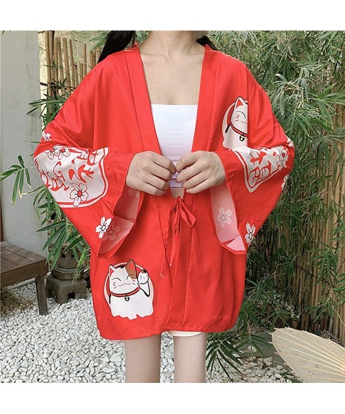 Cover-Ups Women's Loose fit Japanese Shawl Kimono Cover up Cardigan OneSize US S-XL - Style 10 - CH197Y34QGE