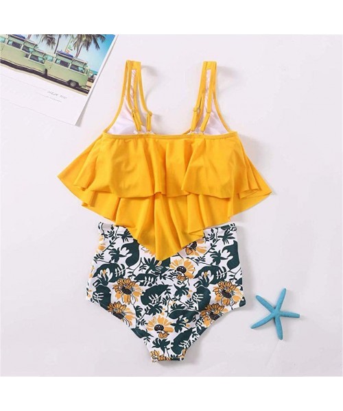 Sets Women's Tankini Set Bikini Push-Up Brazilian Off Shoulder Swimwear Beachwear Swimsuit 2 Piece Bikini - S-yellow - CE1972...