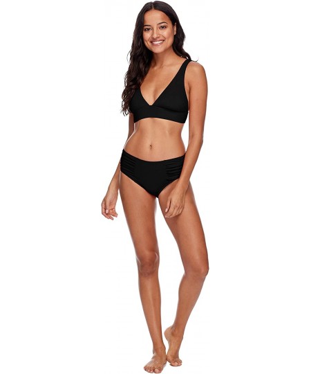 Tops Women's Isabella Wide Band Triangle Bikini Top Swimsuit - Black - CX18I08LLLC