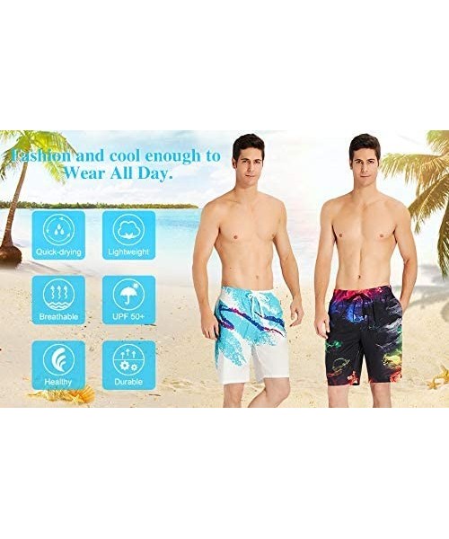 Board Shorts Cute Cartoon Foxes Mens Quick Dry Beach Board Swim Trunks Shorts - C9195WT04HQ