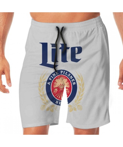 Board Shorts Miller Lite Men's Summer Holiday Quick-Drying Swim Trunks Beach Shorts Board Shorts - CR18TSN2O9L