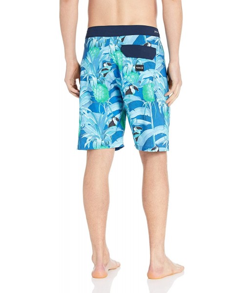 Board Shorts Men's Phantom Stretch Printed 20" Boardshort Swim Short - Blue Force - C118GRKYXK0