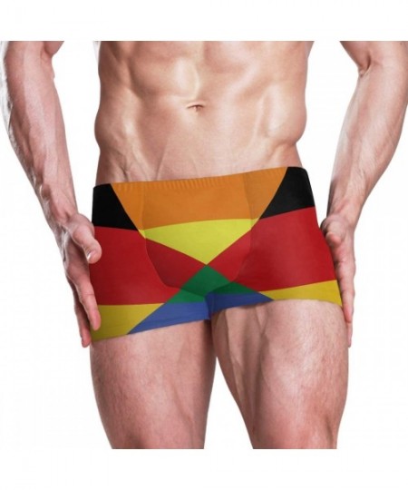 Briefs Iceland Flag Men's Swim Trunks Square Leg Swimsuit Swimwear Boxer Brief - Germany Gay Flag - CX18TEO7O97