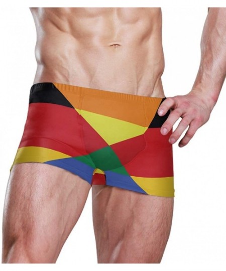 Briefs Iceland Flag Men's Swim Trunks Square Leg Swimsuit Swimwear Boxer Brief - Germany Gay Flag - CX18TEO7O97