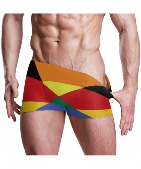 Briefs Iceland Flag Men's Swim Trunks Square Leg Swimsuit Swimwear Boxer Brief - Germany Gay Flag - CX18TEO7O97