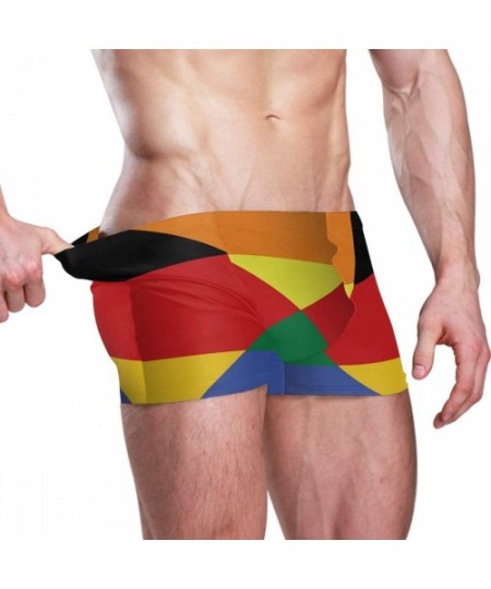 Briefs Iceland Flag Men's Swim Trunks Square Leg Swimsuit Swimwear Boxer Brief - Germany Gay Flag - CX18TEO7O97