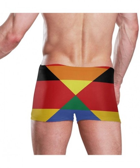 Briefs Iceland Flag Men's Swim Trunks Square Leg Swimsuit Swimwear Boxer Brief - Germany Gay Flag - CX18TEO7O97