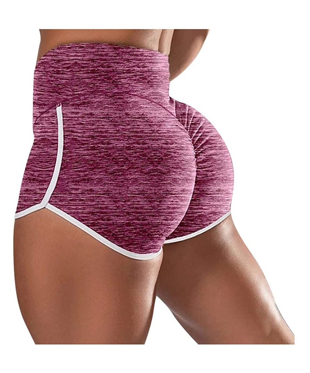 Board Shorts Women Capris Basic Slip Bike Shorts Compression Workout Leggings Yoga Shorts - Pink - CX1999U90CC