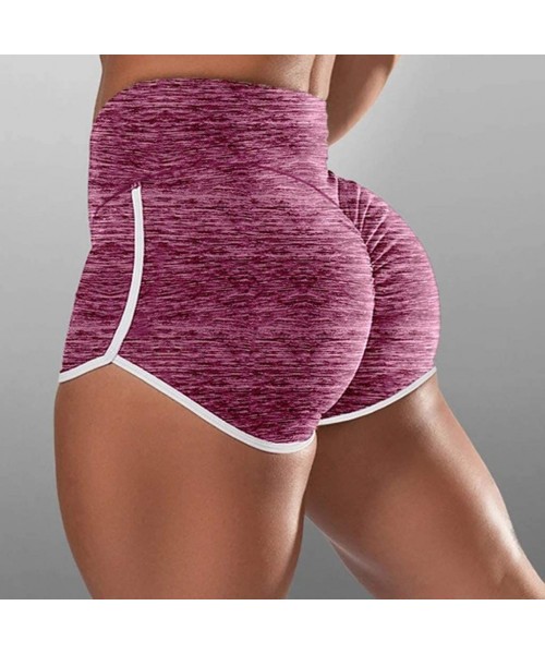 Board Shorts Women Capris Basic Slip Bike Shorts Compression Workout Leggings Yoga Shorts - Pink - CX1999U90CC