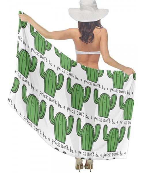 Cover-Ups Women Chiffon Scarf Sunscreen Shawl Wrap Swimsuit Cover Up Beach Sarongs - Cactus Don't Be a Prick Mug - CQ19C6MALQ2