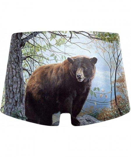 Racing Men's Swim Trunks Brown Bear Under The Tree Quick Dry Boxer Trunks Breathable Swim Trunks Briefs - CY19E8QO47I