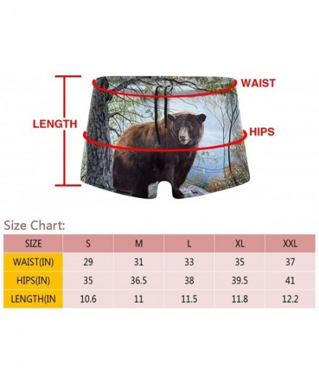 Racing Men's Swim Trunks Brown Bear Under The Tree Quick Dry Boxer Trunks Breathable Swim Trunks Briefs - CY19E8QO47I