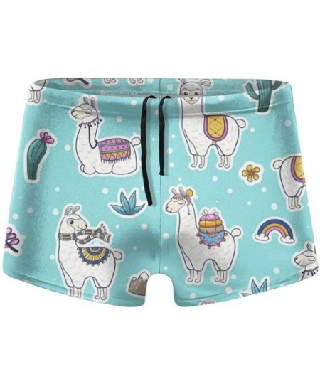 Briefs Men's Swimwear Swim Trunks Lioness Cat Boxer Brief Quick Dry Swimsuits Board Shorts - Lama - CN19DYCG6HC