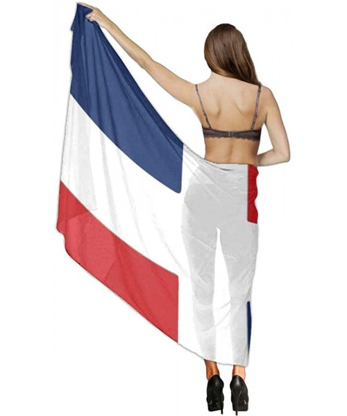 Cover-Ups Women Chiffon Sarong Beach Bikini Cover Up Wedding Party Shawls Wraps - Dominican Republic Flag - C2190HHK73D