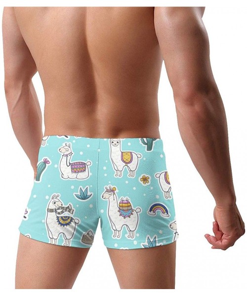 Briefs Men's Swimwear Swim Trunks Lioness Cat Boxer Brief Quick Dry Swimsuits Board Shorts - Lama - CN19DYCG6HC