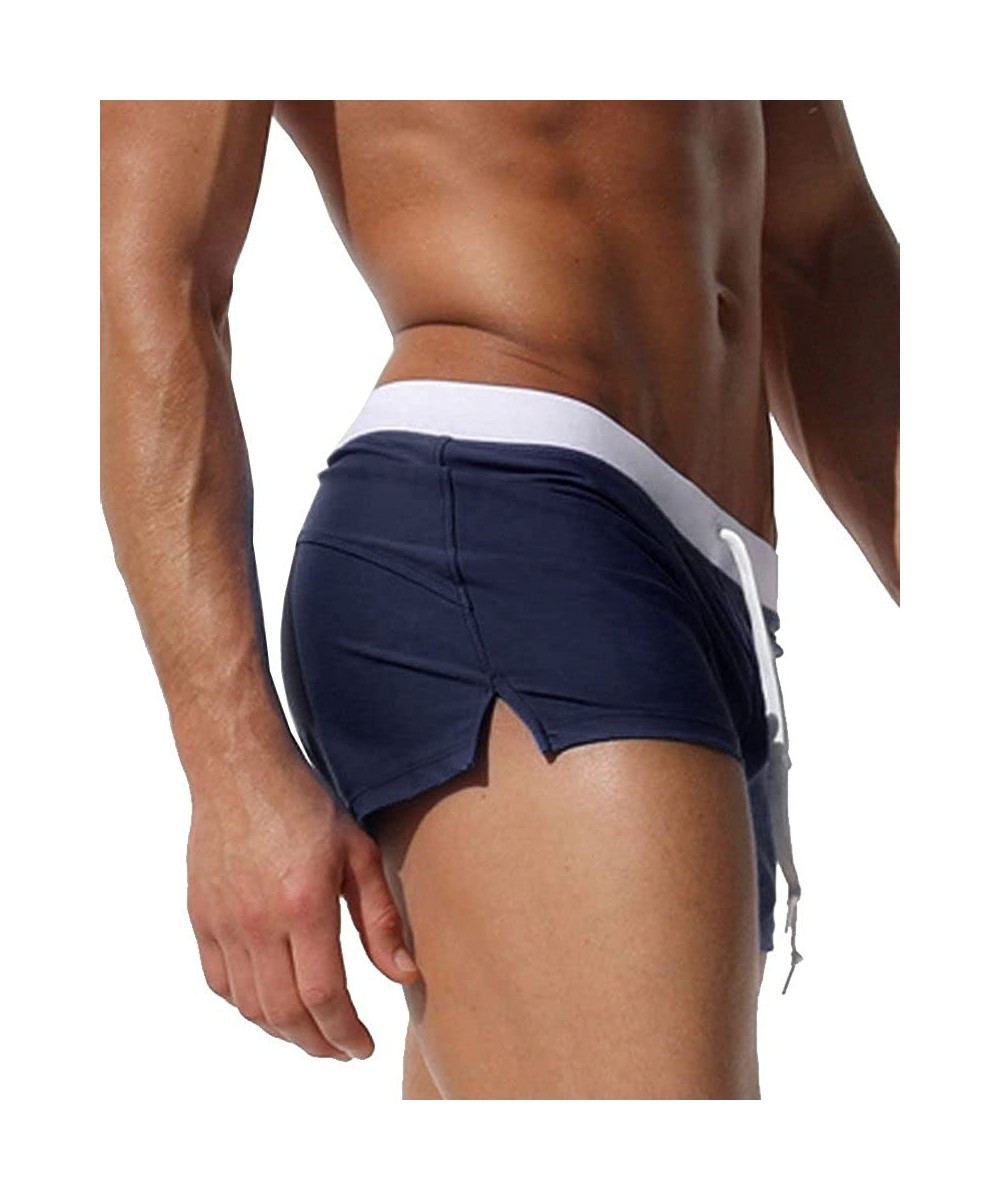 Trunks Men Swim Trunks Shorts Beach Shorts with Zipper Pockets - Darkblue - CV18HWIGQEA