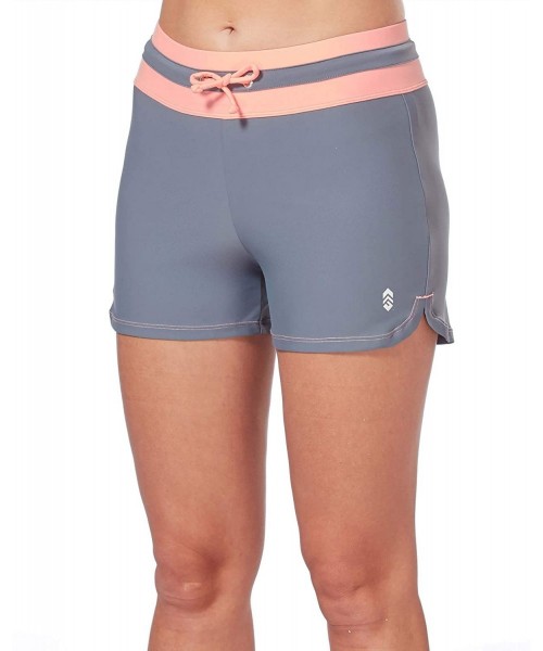 Tankinis Women's Drawstring Swim Short - Cloud Grey/Cantaloupe - CH195Z9CAE7